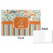 Orange Blue Swirls & Stripes Disposable Paper Placemat - Front & Back