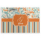 Orange Blue Swirls & Stripes Disposable Paper Placemat - Front View