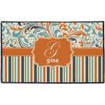 Orange Blue Swirls & Stripes Door Mat - 60"x36" (Personalized)