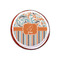 Orange Blue Swirls & Stripes Printed Icing Circle - XSmall - On Cookie