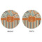 Orange Blue Swirls & Stripes Round Linen Placemats - APPROVAL (double sided)