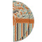 Orange Blue Swirls & Stripes Round Linen Placemats - HALF FOLDED (double sided)