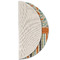 Orange Blue Swirls & Stripes Round Linen Placemats - HALF FOLDED (single sided)