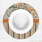 Orange Blue Swirls & Stripes Round Linen Placemats - LIFESTYLE (single)