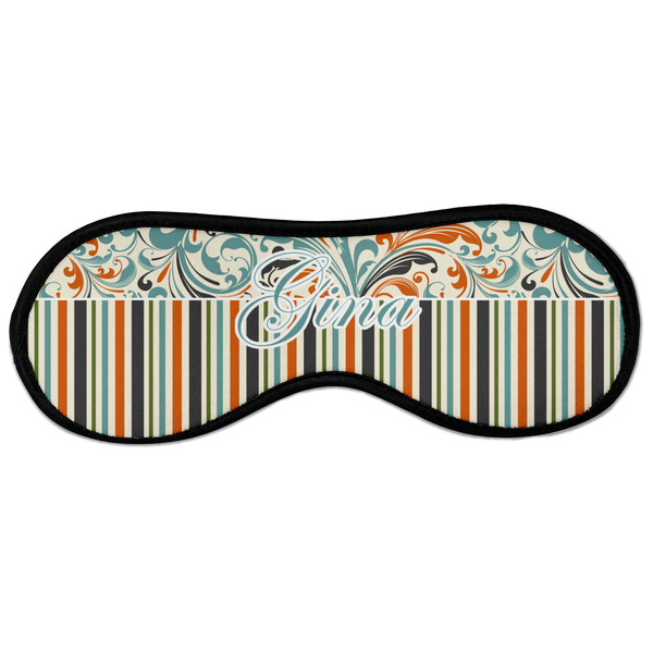 Custom Orange Blue Swirls & Stripes Sleeping Eye Masks - Large (Personalized)