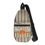 Orange Blue Swirls & Stripes Sling Bag (Personalized)