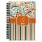 Orange Blue Swirls & Stripes Spiral Journal Large - Front View