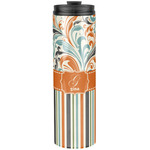 Orange Blue Swirls & Stripes Stainless Steel Skinny Tumbler - 20 oz (Personalized)