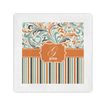 Orange Blue Swirls & Stripes Standard Cocktail Napkins (Personalized)