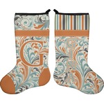 Orange Blue Swirls & Stripes Holiday Stocking - Double-Sided - Neoprene (Personalized)