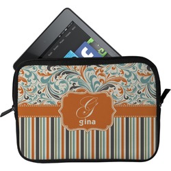 Orange Blue Swirls & Stripes Tablet Case / Sleeve - Small (Personalized)