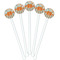 Orange Blue Swirls & Stripes White Plastic 5.5" Stir Stick - Fan View