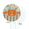 Orange Blue Swirls & Stripes White Plastic 5.5" Stir Stick - Single Sided - Round - Front & Back