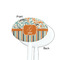 Orange Blue Swirls & Stripes White Plastic 7" Stir Stick - Single Sided - Oval - Front & Back