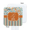 Orange Blue Swirls & Stripes White Plastic Stir Stick - Single Sided - Square - Approval