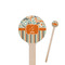 Orange Blue Swirls & Stripes Wooden 7.5" Stir Stick - Round - Closeup