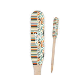 Orange Blue Swirls & Stripes Paddle Wooden Food Picks - Double Sided (Personalized)