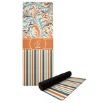 Orange Blue Swirls & Stripes Yoga Mat (Personalized)