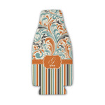 Orange Blue Swirls & Stripes Zipper Bottle Cooler (Personalized)