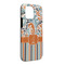 Orange Blue Swirls & Stripes iPhone 13 Pro Max Tough Case - Angle