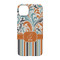 Orange Blue Swirls & Stripes iPhone 14 Pro Case - Back