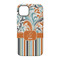 Orange Blue Swirls & Stripes iPhone 14 Tough Case - Back