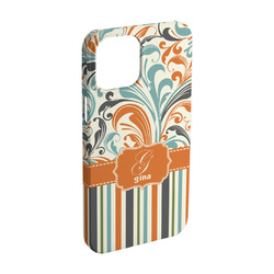 Orange Blue Swirls & Stripes iPhone Case - Plastic - iPhone 15 (Personalized)