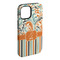 Orange Blue Swirls & Stripes iPhone 15 Plus Tough Case - Angle