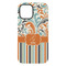 Orange Blue Swirls & Stripes iPhone 15 Plus Tough Case - Back