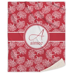 Coral Sherpa Throw Blanket - 50"x60" (Personalized)