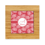 Coral Bamboo Trivet with Ceramic Tile Insert (Personalized)