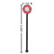 Coral Black Plastic 5.5" Stir Stick - Round - Dimensions