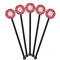 Coral Black Plastic 5.5" Stir Stick - Round - Fan View