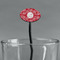 Coral Black Plastic 7" Stir Stick - Oval - Main