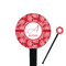 Coral Black Plastic 7" Stir Stick - Round - Closeup