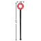 Coral Black Plastic 7" Stir Stick - Round - Dimensions