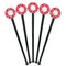 Coral Black Plastic 7" Stir Stick - Round - Fan View