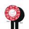 Coral Black Plastic 7" Stir Stick - Single Sided - Round - Front & Back