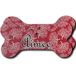 Coral Ceramic Dog Ornament - Front & Back w/ Name and Initial