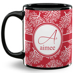 Coral 11 Oz Coffee Mug - Black (Personalized)