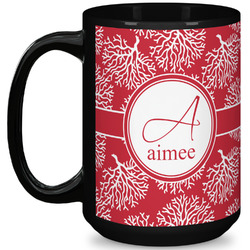 Coral 15 Oz Coffee Mug - Black (Personalized)