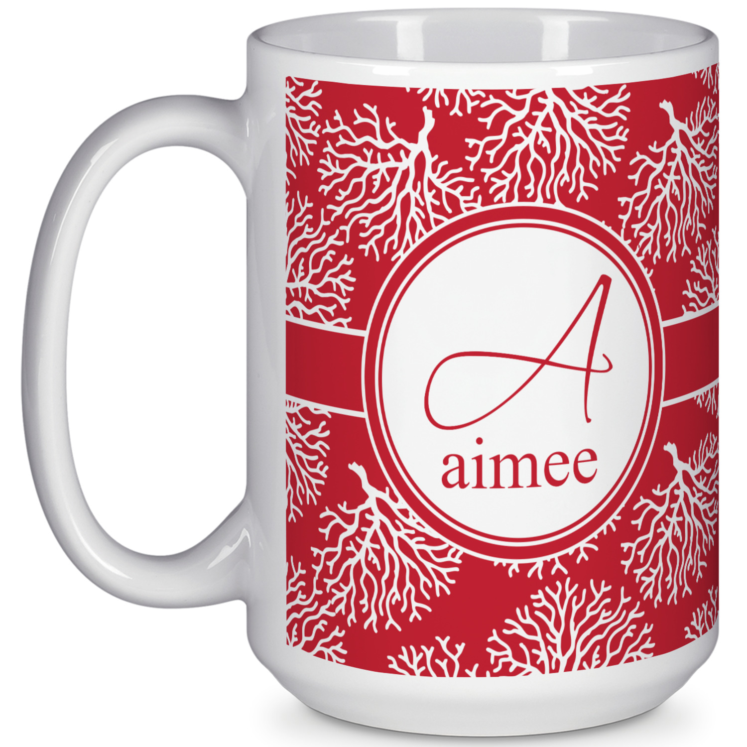 Coral 15 Oz Coffee Mug - White (Personalized) - YouCustomizeIt