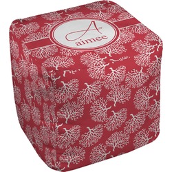 Coral Cube Pouf Ottoman - 13" (Personalized)