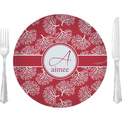 Coral 10" Glass Lunch / Dinner Plates - Single or Set (Personalized)