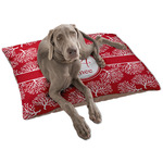 Coral Dog Bed - Large w/ Name and Initial