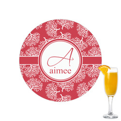 Coral Printed Drink Topper - 2.15" (Personalized)