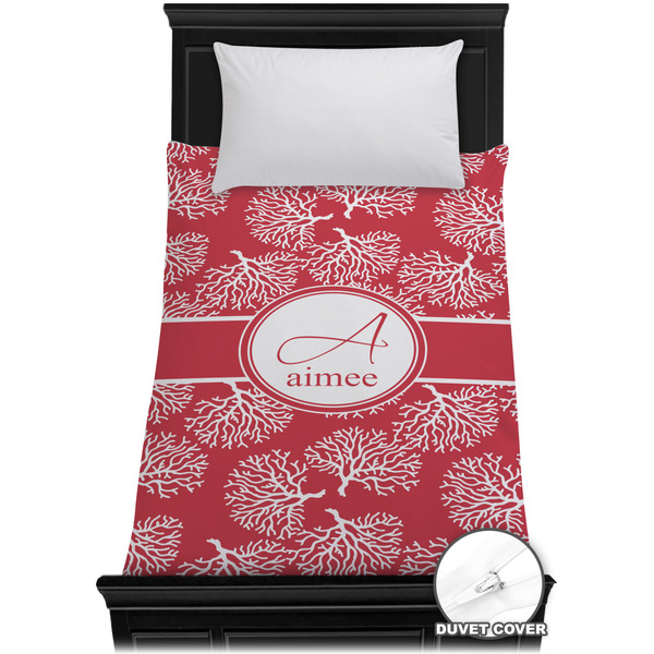 Custom Coral Duvet Cover - Twin XL (Personalized)