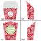 Coral French Fry Favor Box - Front & Back View