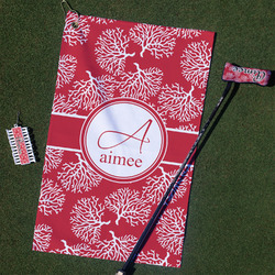 Coral Golf Towel Gift Set (Personalized)
