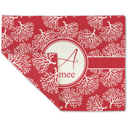 Coral Double-Sided Linen Placemat - Single w/ Name and Initial